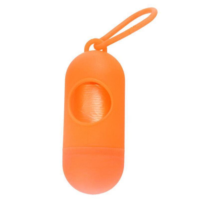 Portable Dog Waste Bag Dispenser with Refill Rolls for Pet Walking Cleanup - Black