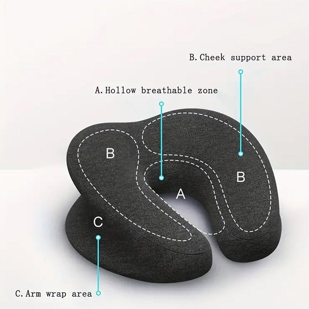 Universal Massage Table Face Cushion Pillow U Shape Head Face Down Rest Pillow - Blue