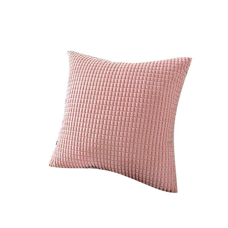 45X45 Plain Solid Colour Cushion Cover Decorative Pillow Case Home Multicoloured - Black