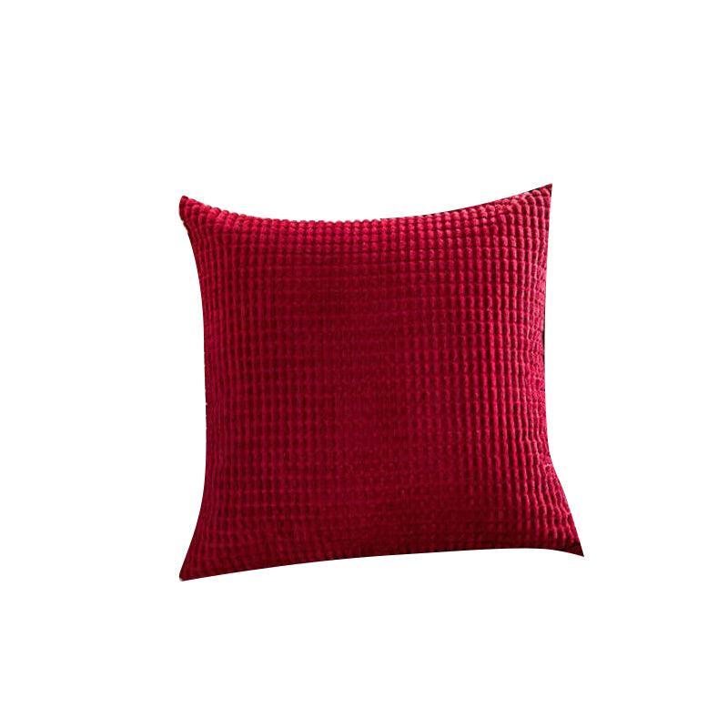 45X45 Plain Solid Colour Cushion Cover Decorative Pillow Case Home Multicoloured - Pink