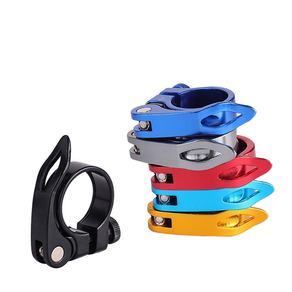 Quick Release Bicycle Seat Tube Clamp Multi Color Lever Lock Cycling Accessories - Black-3-4