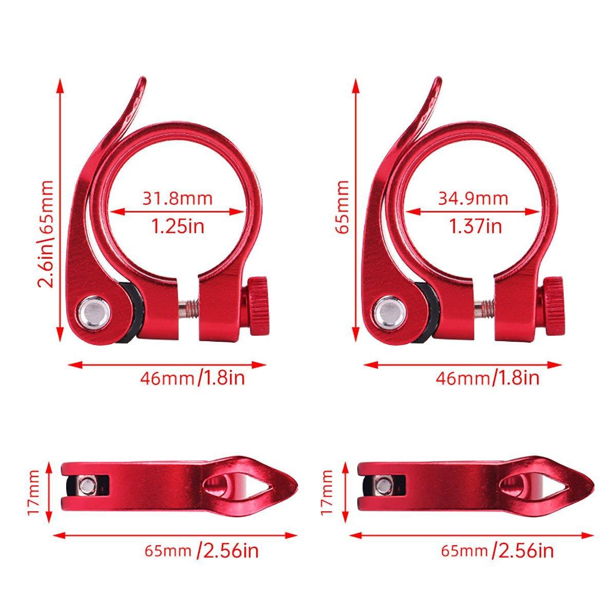 Quick Release Bicycle Seat Tube Clamp Multi Color Lever Lock Cycling Accessories - Golden-3-4