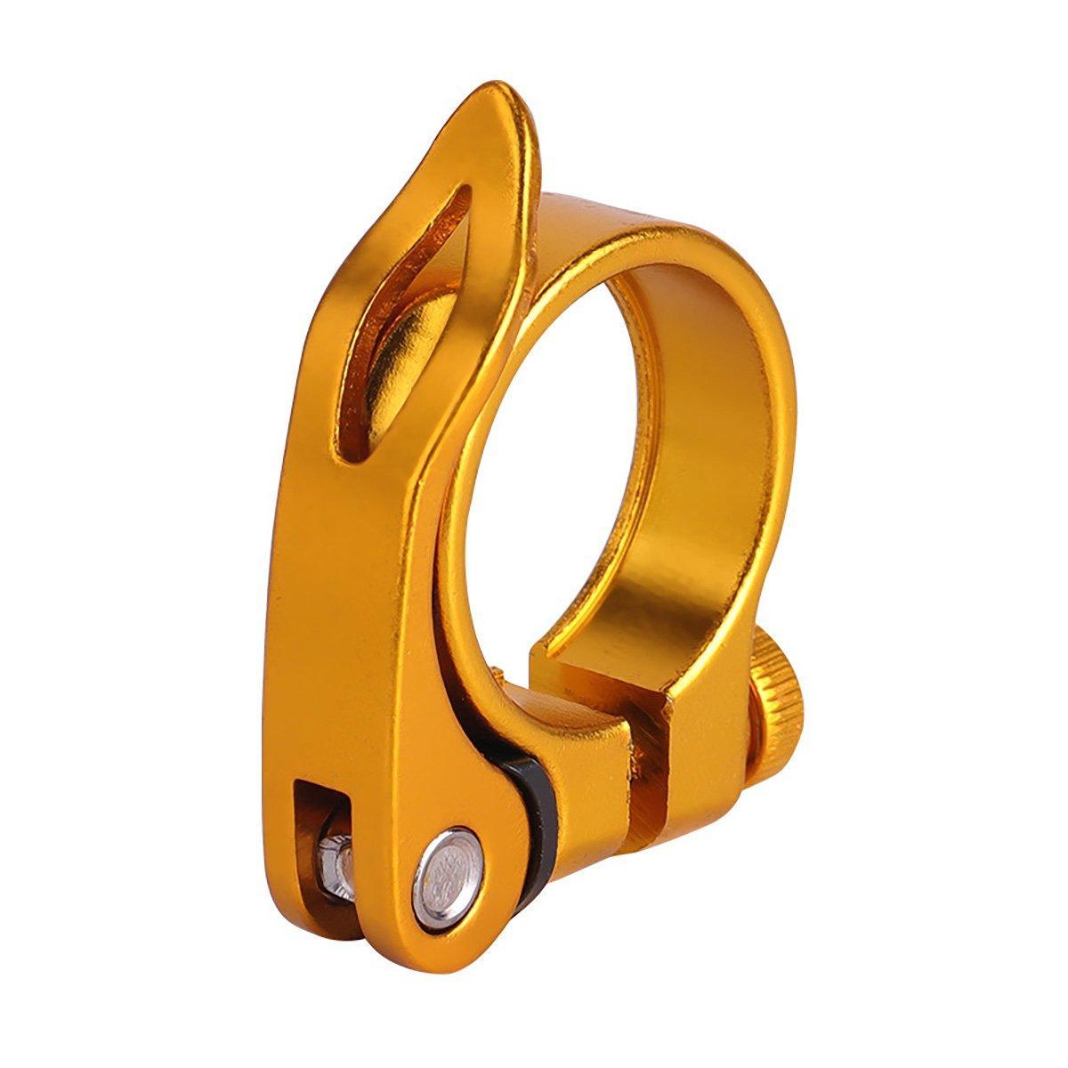 Quick Release Bicycle Seat Tube Clamp Multi Color Lever Lock Cycling Accessories - Golden-3-4