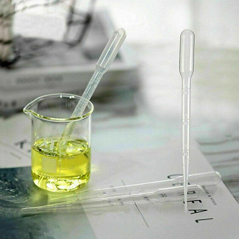 100X 3ml Disposable Graduated Plastic Pipettes for Liquid Transfer - 100PCS