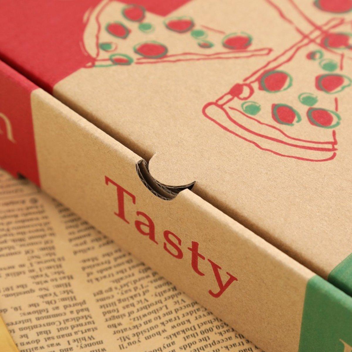 50pcs Pizza Packing Boxes Folding Box Durable Food Storage Containers Colourful - 12inch