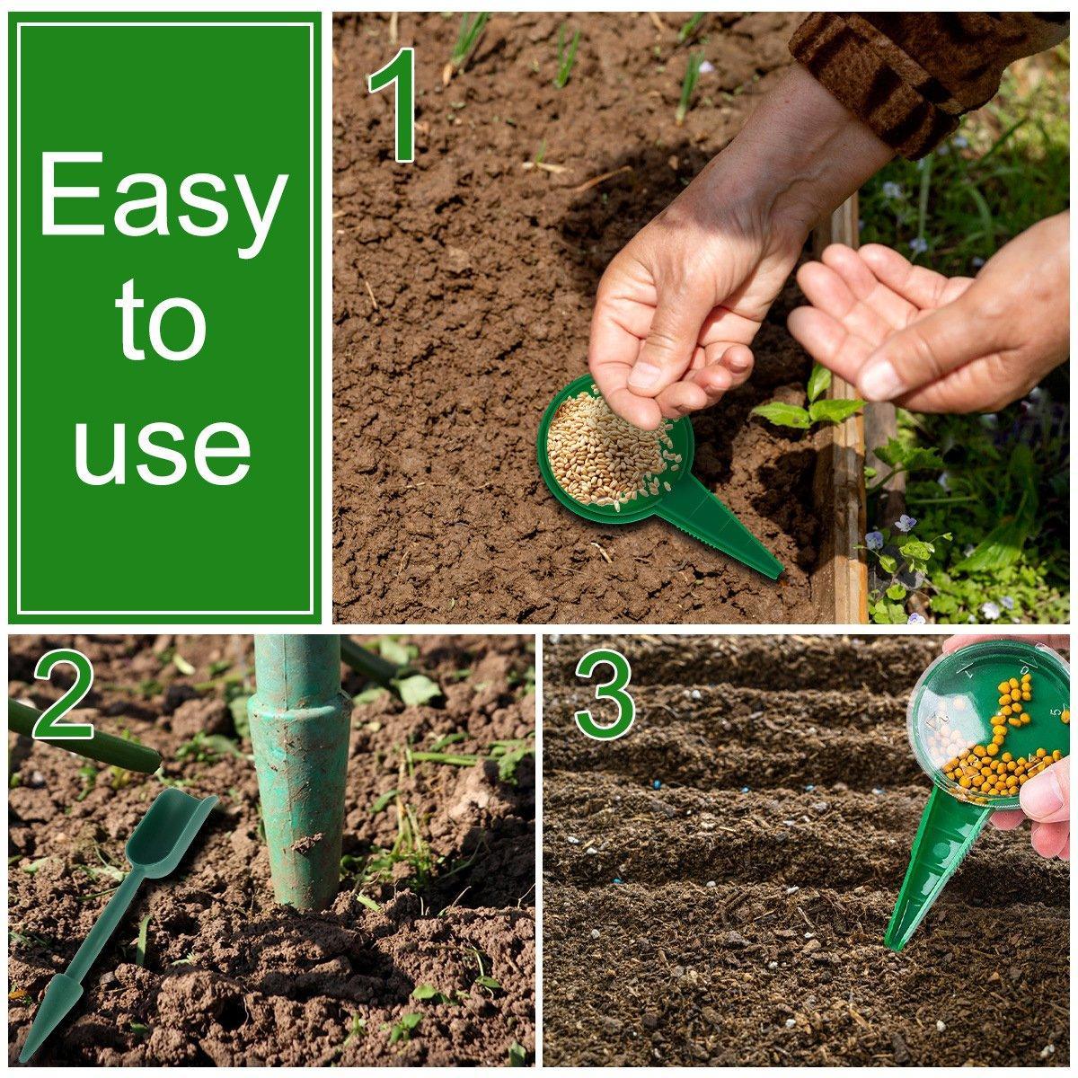 6PCS Garden Seeder Set Mini Seed Planting Tools Manual Seeder for Gardening - Coffee