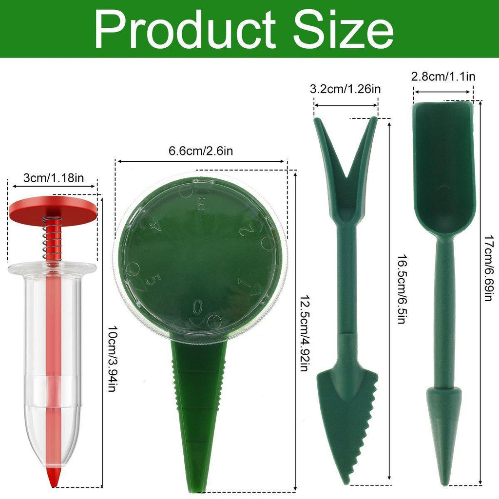 6PCS Garden Seeder Set Mini Seed Planting Tools Manual Seeder for Gardening - Yellow Green