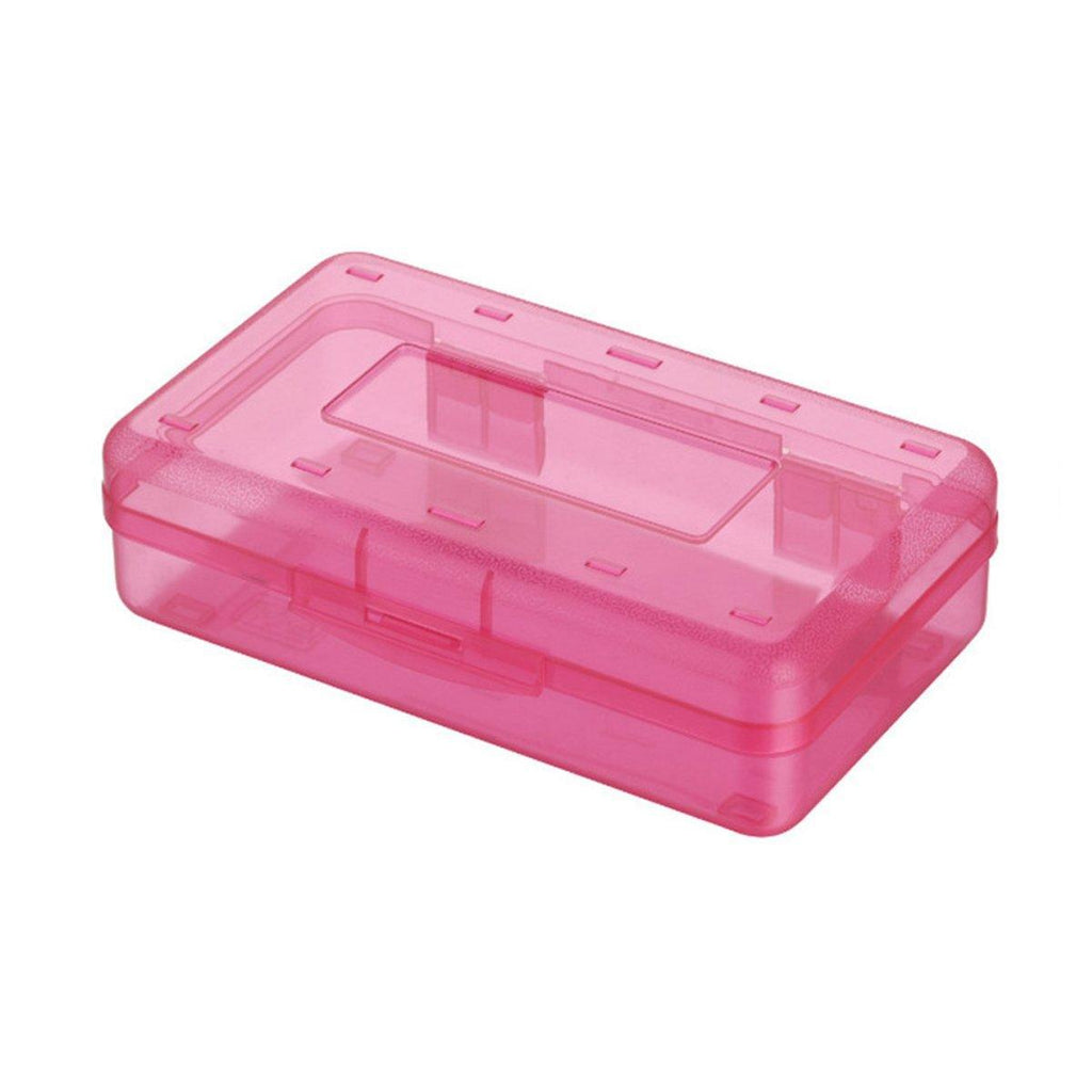 Large Capacity Transparent Plastic Pencil Case Multifunctional Student Art Box - Green