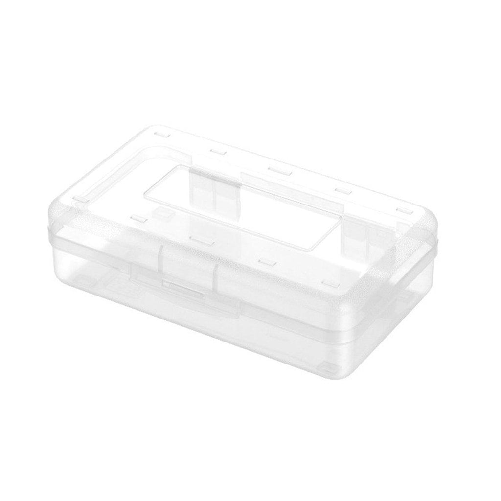 Large Capacity Transparent Plastic Pencil Case Multifunctional Student Art Box - Green