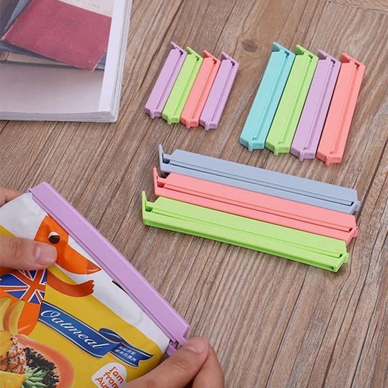 Plastic Sealing Bag Clip Sealer Clamp Kitchen Storage Food Snack Chips Seal Tool - 12PCS