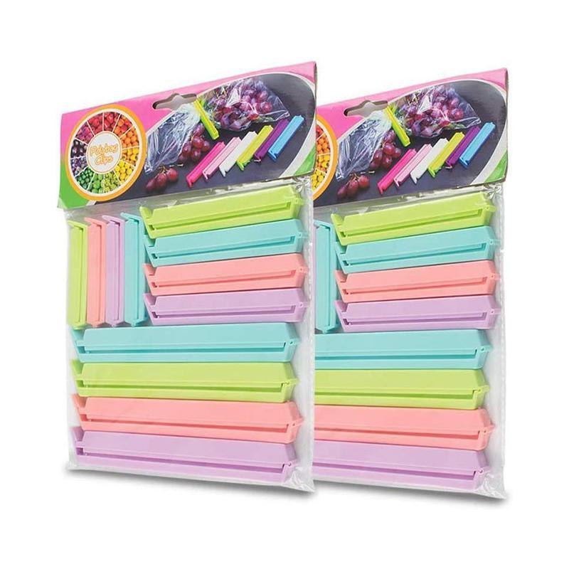 Plastic Sealing Bag Clip Sealer Clamp Kitchen Storage Food Snack Chips Seal Tool - 12PCS