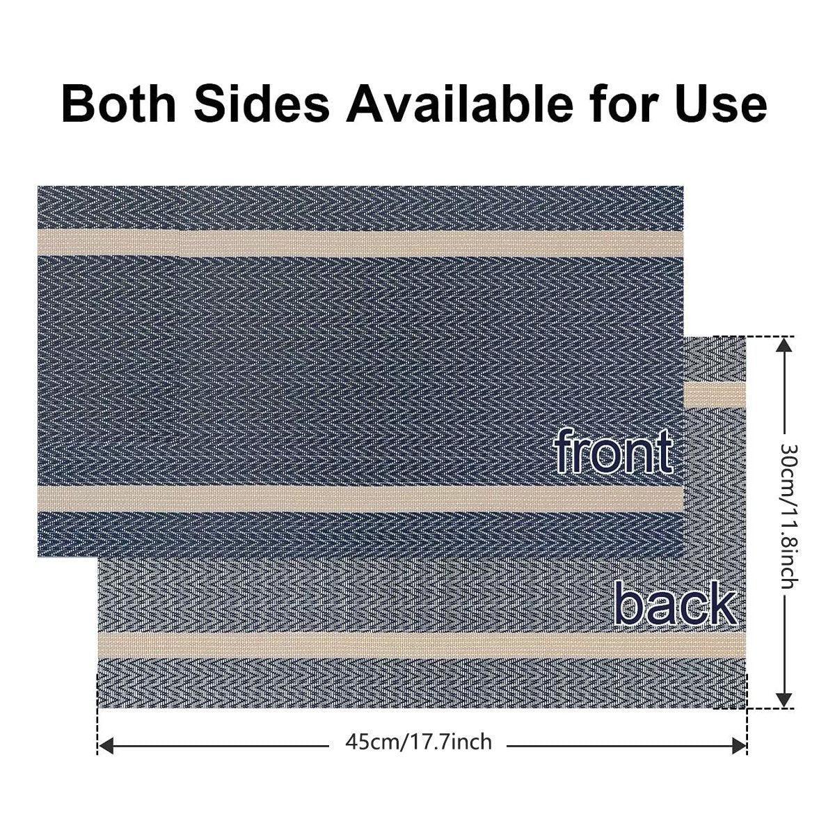 4X Anti-Slip Woven Placemat Waterproof Oil-proof Placemat Heat Resistant PVC Mat - Beige