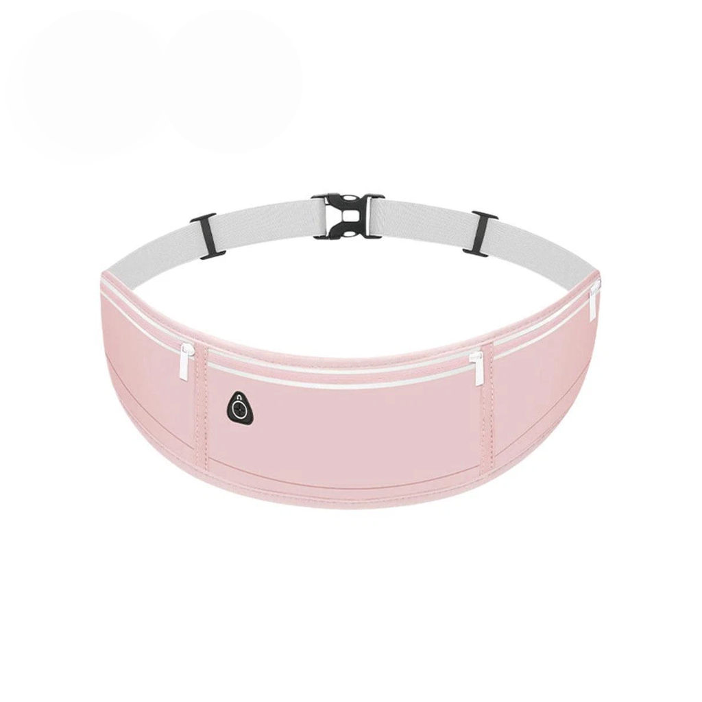 Running Waist Bag Mobile Phone Holder Fitness Sports Small Pouch Adjustable Belt - Dusty Pink