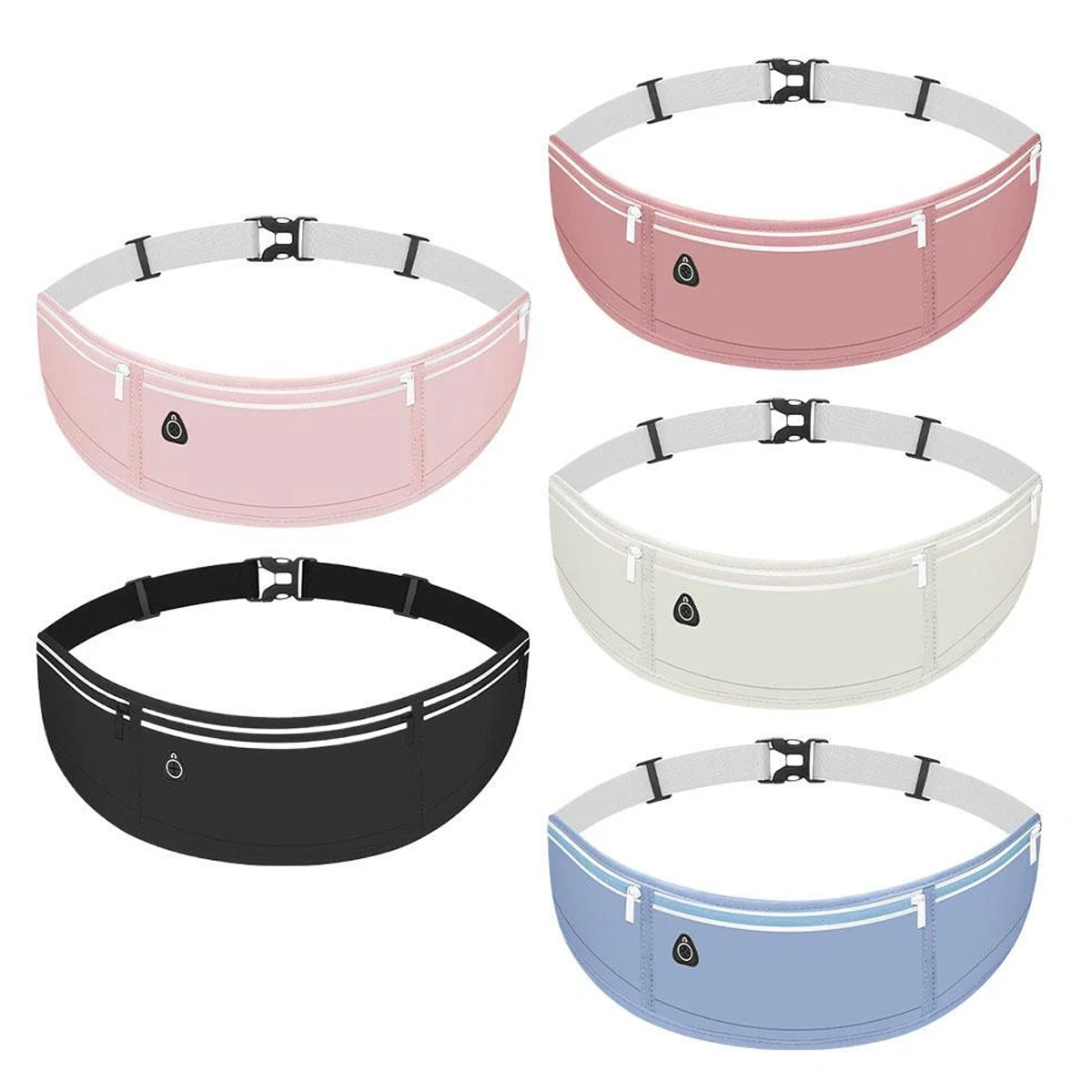 Running Waist Bag Mobile Phone Holder Fitness Sports Small Pouch Adjustable Belt - Light Blue