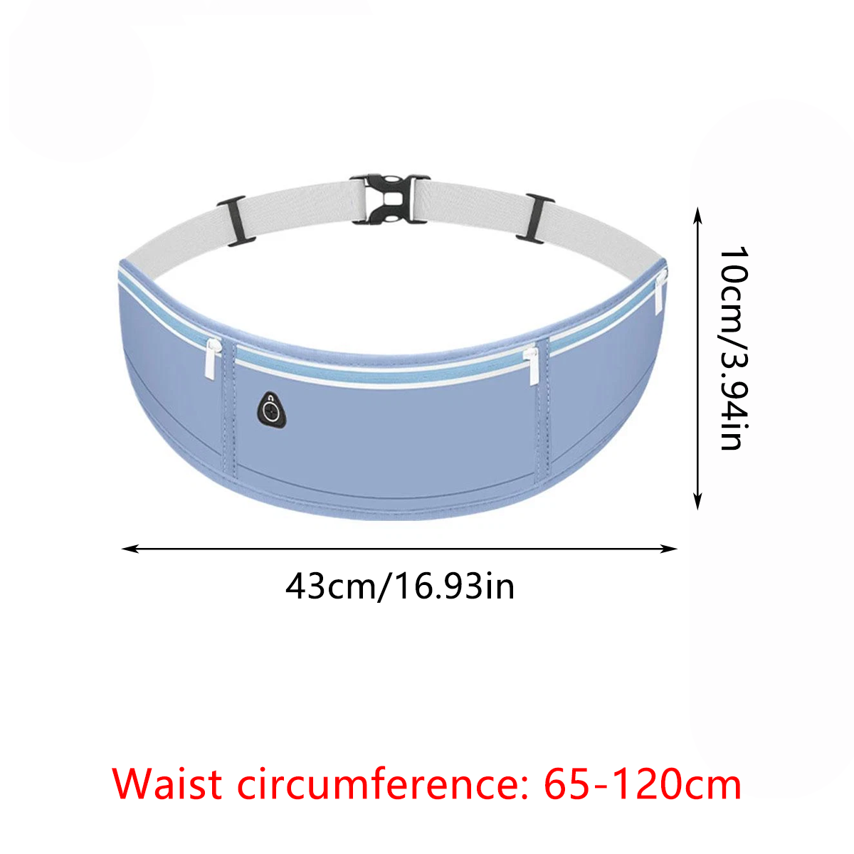 Running Waist Bag Mobile Phone Holder Fitness Sports Small Pouch Adjustable Belt - Light Blue