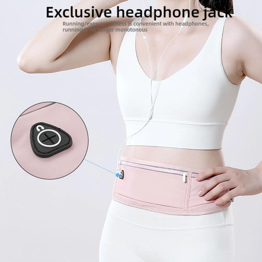 Running Waist Bag Mobile Phone Holder Fitness Sports Small Pouch Adjustable Belt - Light Blue