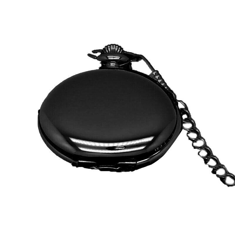 Antique Retro Mechanical Skeleton Steampunk Mens Pocket Watch Open Case Chain Au - Black