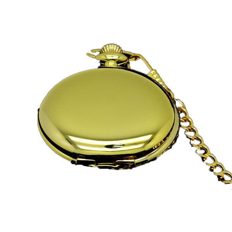 Antique Retro Mechanical Skeleton Steampunk Mens Pocket Watch Open Case Chain Au - Black
