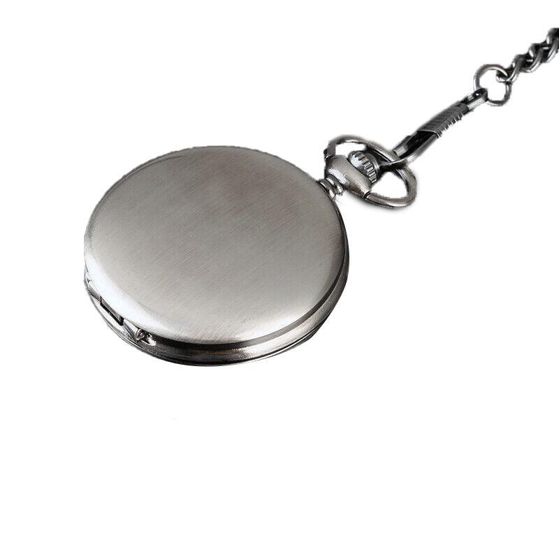 Antique Retro Mechanical Skeleton Steampunk Mens Pocket Watch Open Case Chain Au - Black