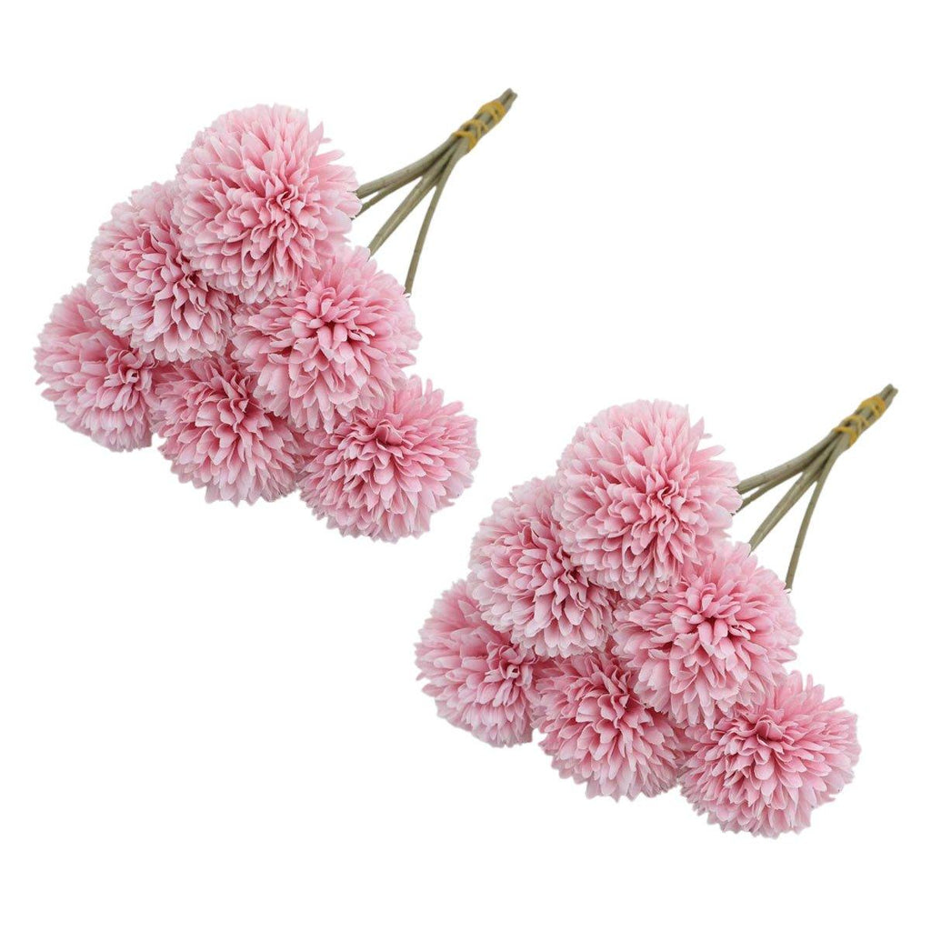 12pcs Artificial Dandelion Fake Flower Simulation Arrangement Desktop Decoration - White
