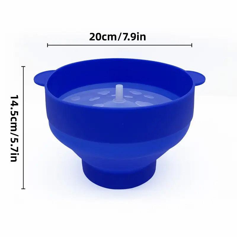 High Temperature Resistant Silicone Popcorn Bucket Collapsible Bowl with Handle - Black
