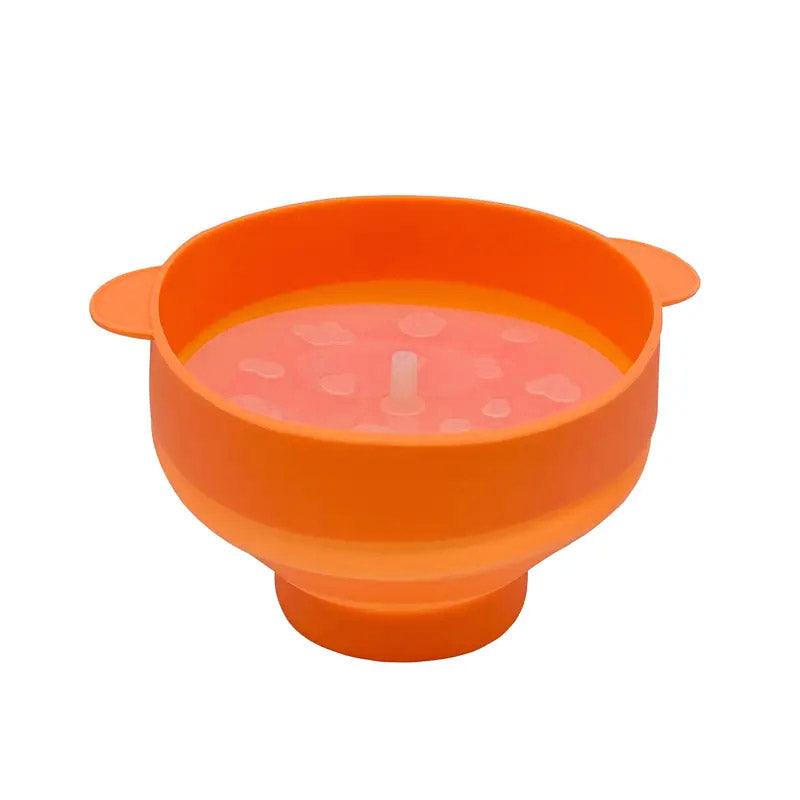 High Temperature Resistant Silicone Popcorn Bucket Collapsible Bowl with Handle - Black