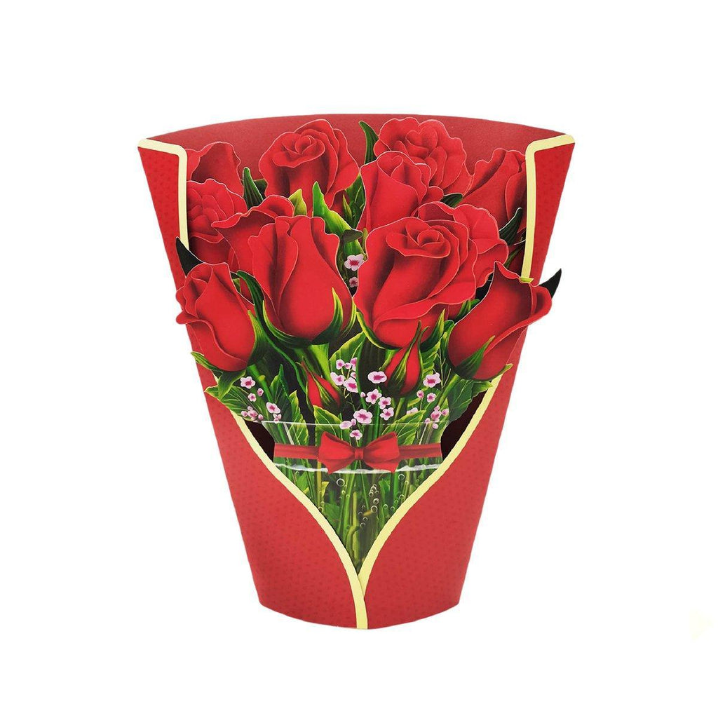 New Style 3D Pop Up Cards Paper Flower Bouquet Greeting Card for All Occasions - Poppy