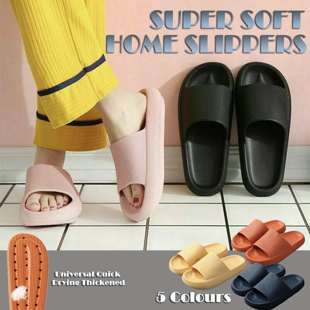 Ultra-Soft Pillow Slides EVA Slippers for Indoor Outdoor Use – Thick Anti-Slip Sole - Orange 36-37
