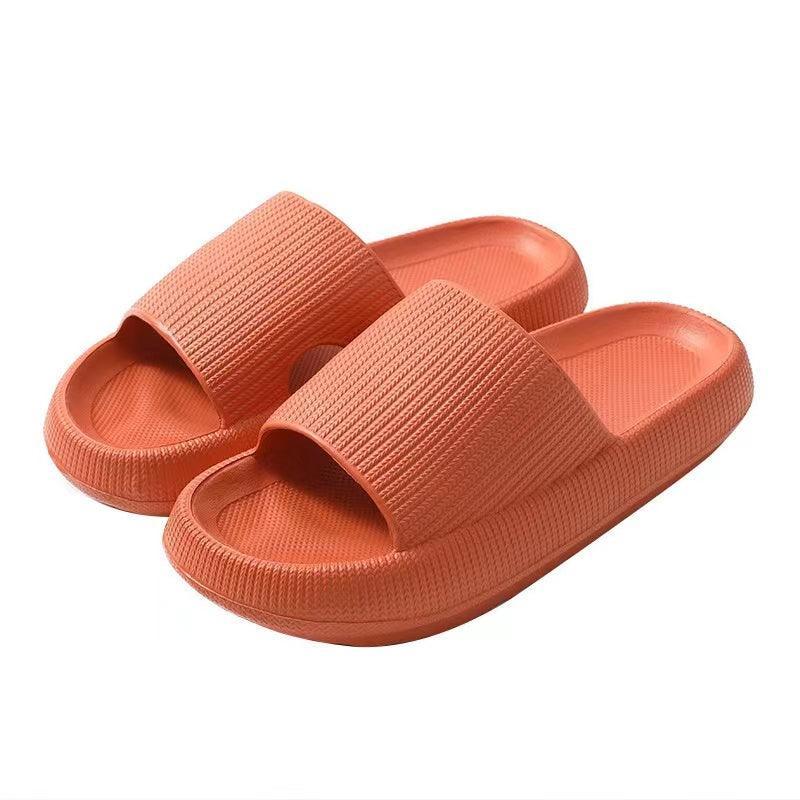 Ultra-Soft Pillow Slides EVA Slippers for Indoor Outdoor Use – Thick Anti-Slip Sole - Orange 38-39