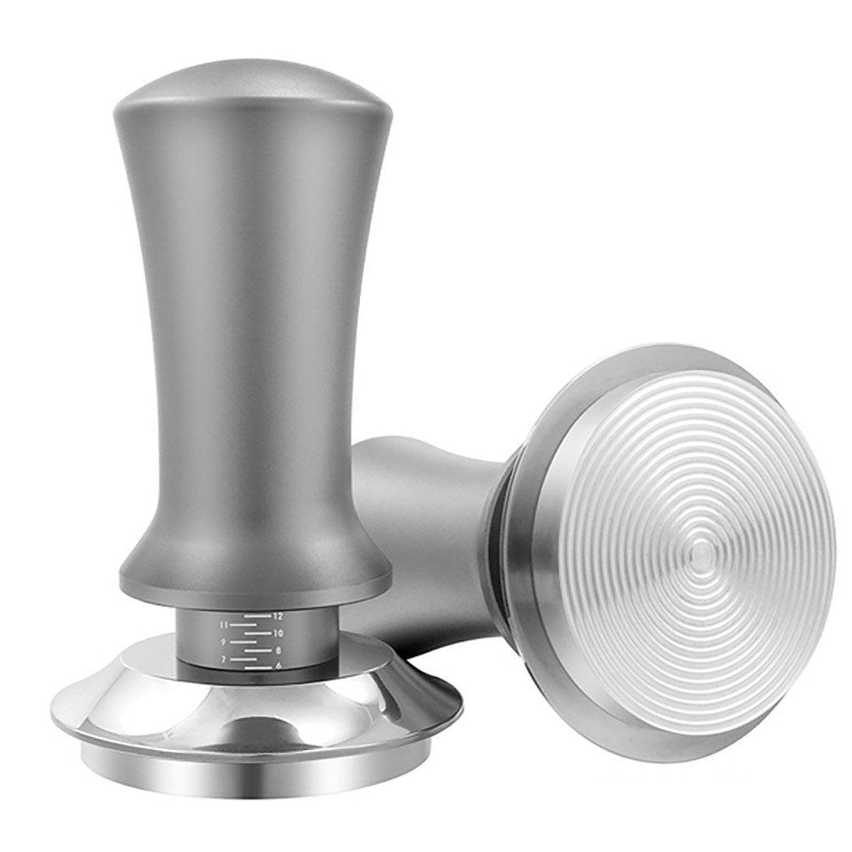Adjustable Coffee Tamper with Scale Constant Pressure Espresso Powder Press Tool - Black-58mm
