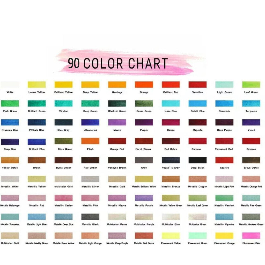 12-90 Watercolour Paint Set With Brush Painting Water Colour Kits - 50 Colours