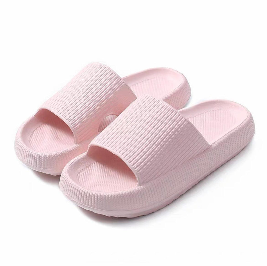 Ultra-Soft Pillow Slides EVA Slippers for Indoor Outdoor Use – Thick Anti-Slip Sole - Pink 38-39