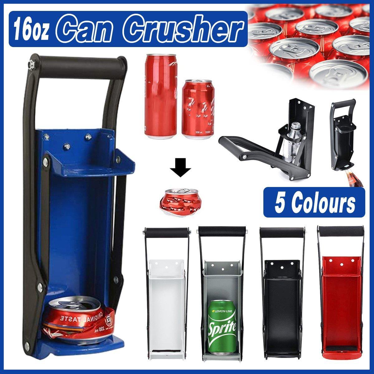 Can Crusher 12/16oz Beer Smasher Aluminium Recycling Wall Mount Bottle Opener - Red