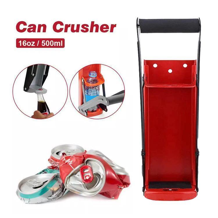 Can Crusher 12/16oz Beer Smasher Aluminium Recycling Wall Mount Bottle Opener - White