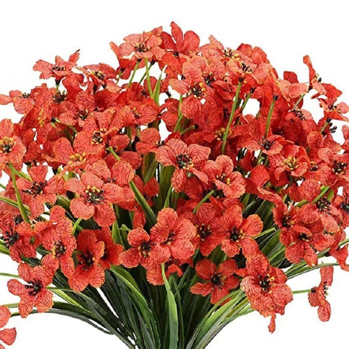 12pcs Artificial Flowers Set for Home Decor Wedding Party Fake Floral Decor - Blue