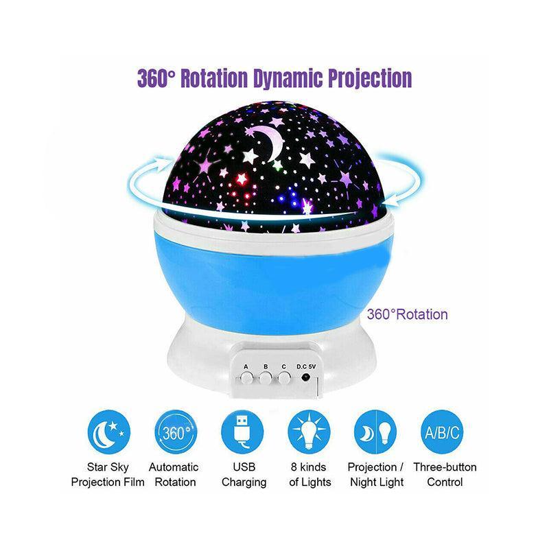 LED Night Star Galaxy Projector Rotating Lamp for Bedroom Ambience and Gift Use - Black