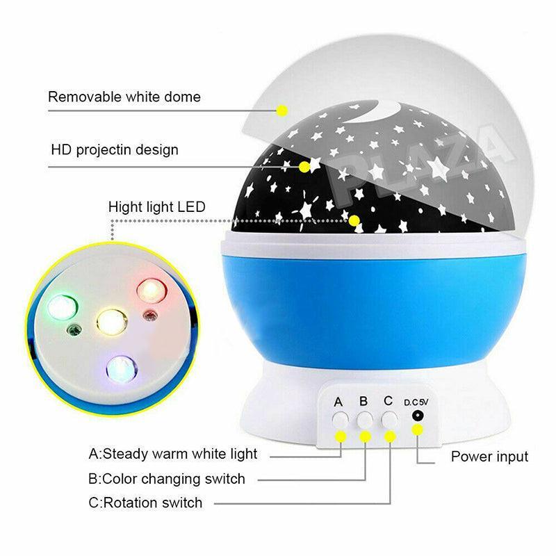 LED Night Star Galaxy Projector Rotating Lamp for Bedroom Ambience and Gift Use - Pink