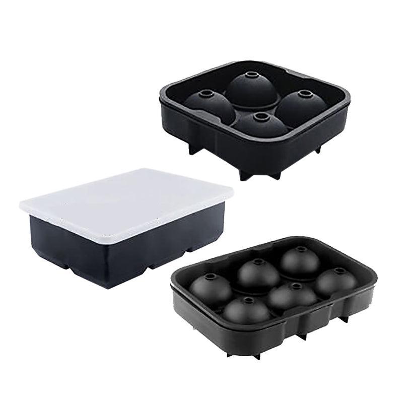 Large Ice Cube Tray Ball Maker Big Silicone Mold Sphere Whiskey Round Mould - Circular 6 grid