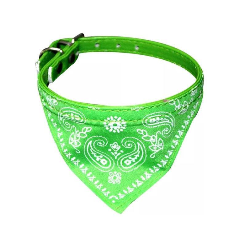 Adjustable Bandana Collar with Bell for Small Dogs and Cats Triangle Scarf Style - Red