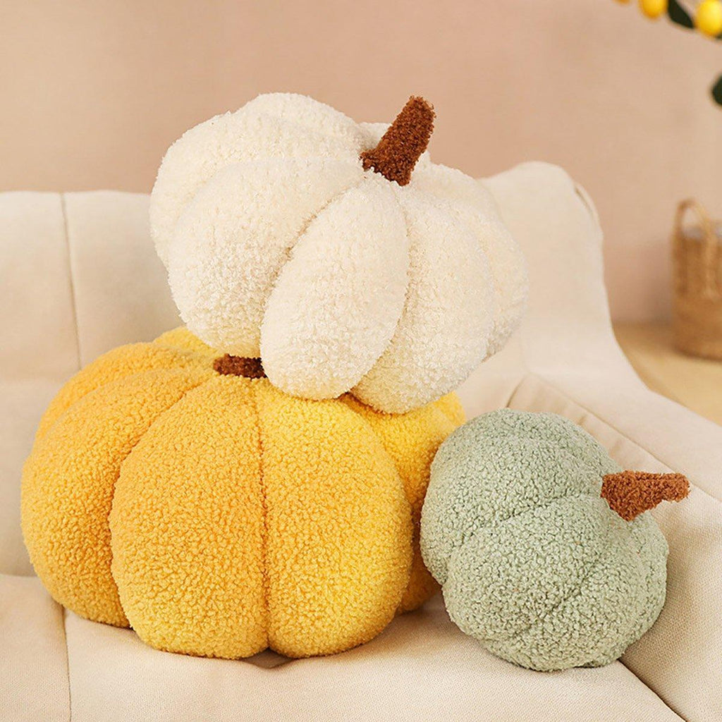 Soft Plush Pumpkin Pillow Cushion Sofa Living Room Bay Window Decor Indoor Toy - Brown