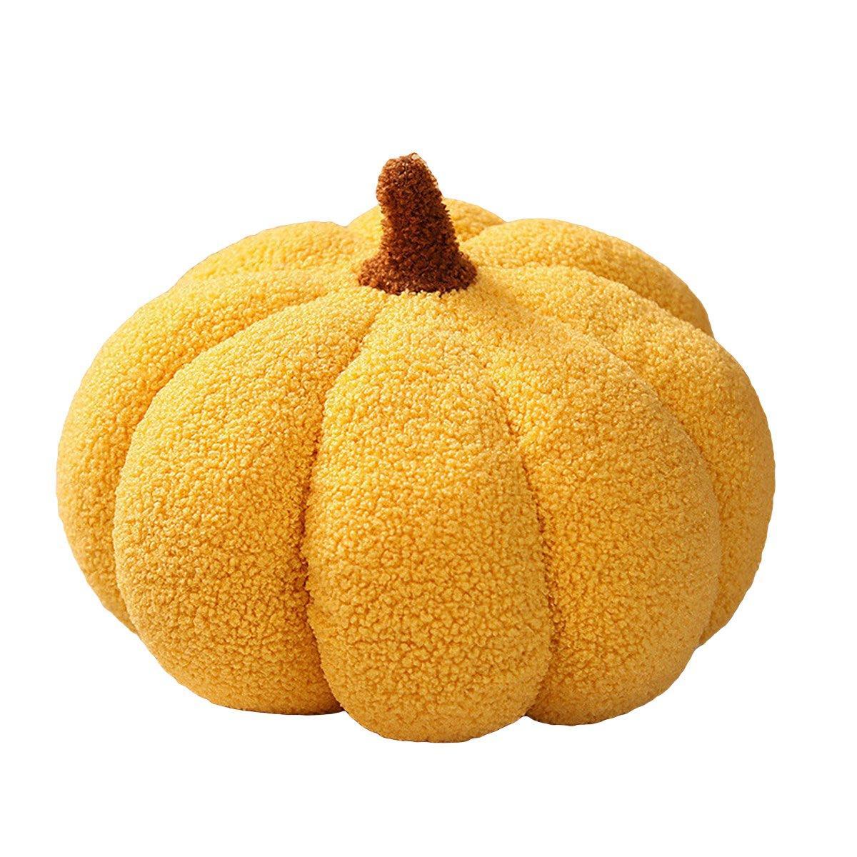 Soft Plush Pumpkin Pillow Cushion Sofa Living Room Bay Window Decor Indoor Toy - Yellow