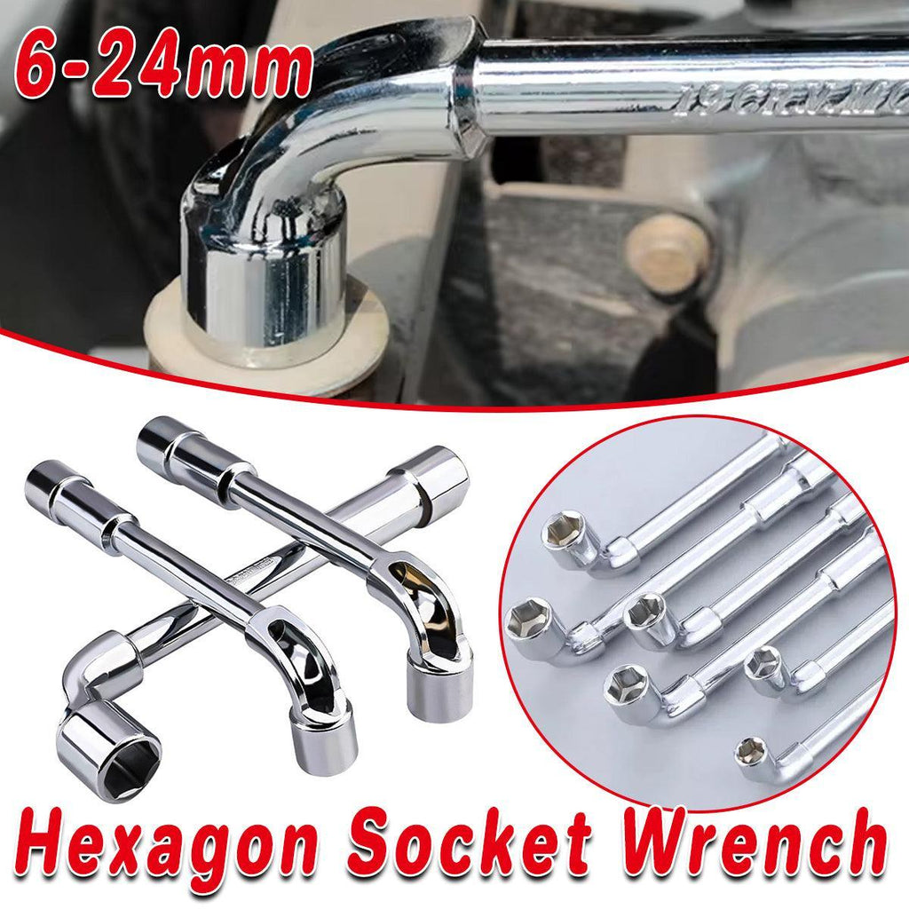 6-23mm L Shaped Socket Wrench Elbow Multi Size Hardware Repair Tool Set - 22mm