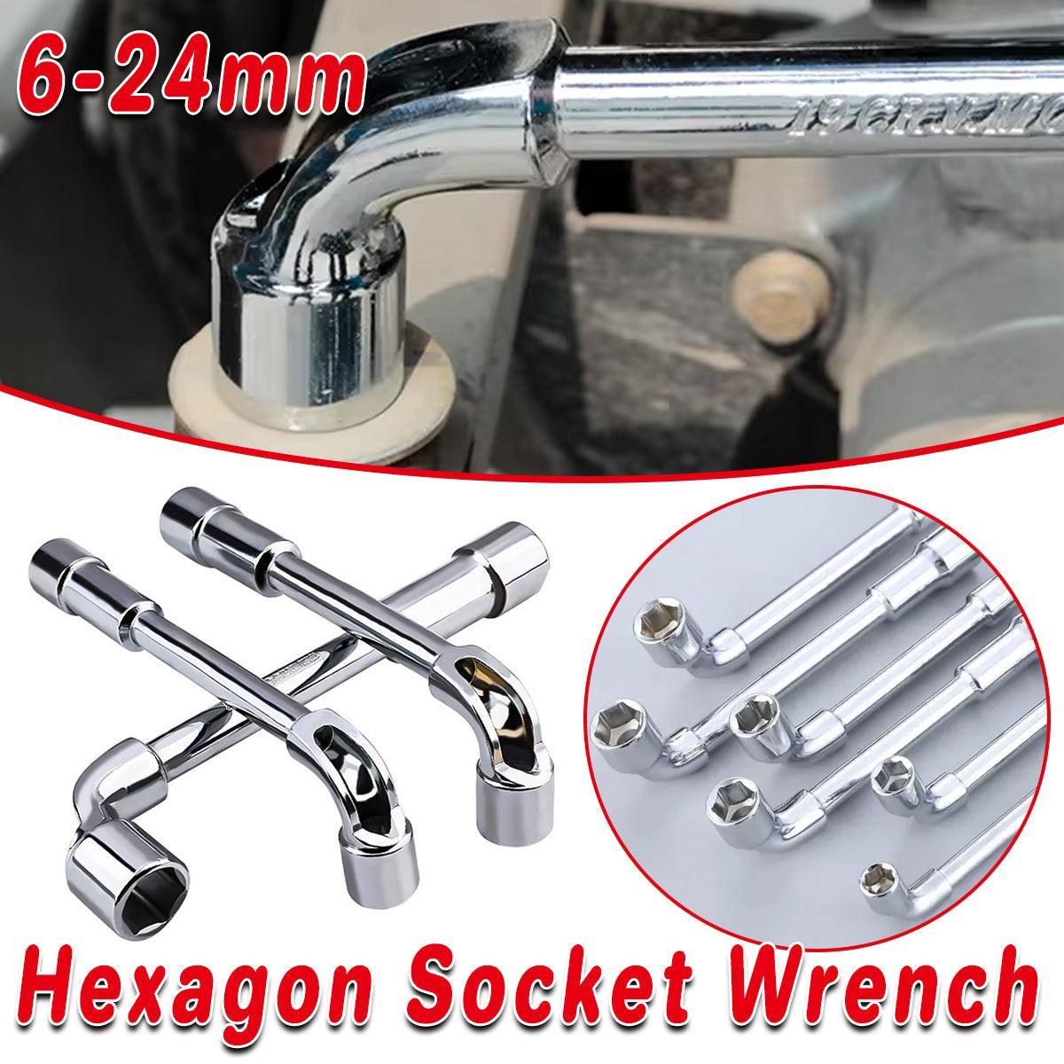 6-23mm L Shaped Socket Wrench Elbow Multi Size Hardware Repair Tool Set - 24mm