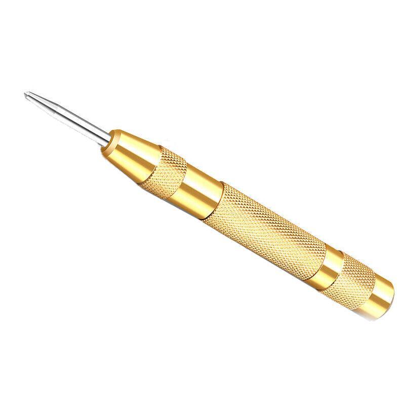 130mm Spring Loaded Centre Punch Automatic Brass Marking Tool Heavy Duty - Black