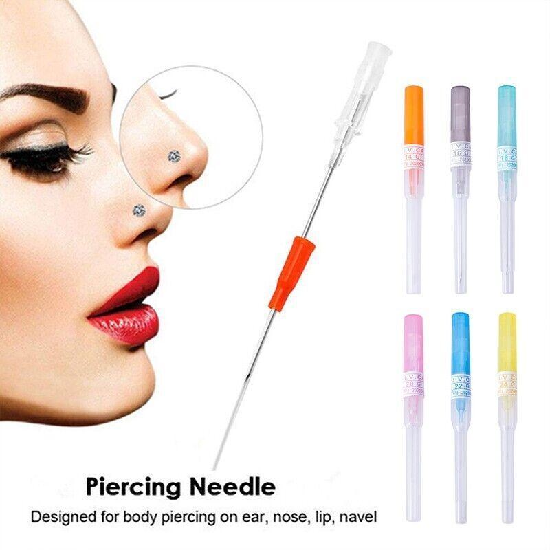 14G - 26G Catheter Cannular Tube Sterilized Body Piercing Needles 5Pcs - 1.6MM 14G