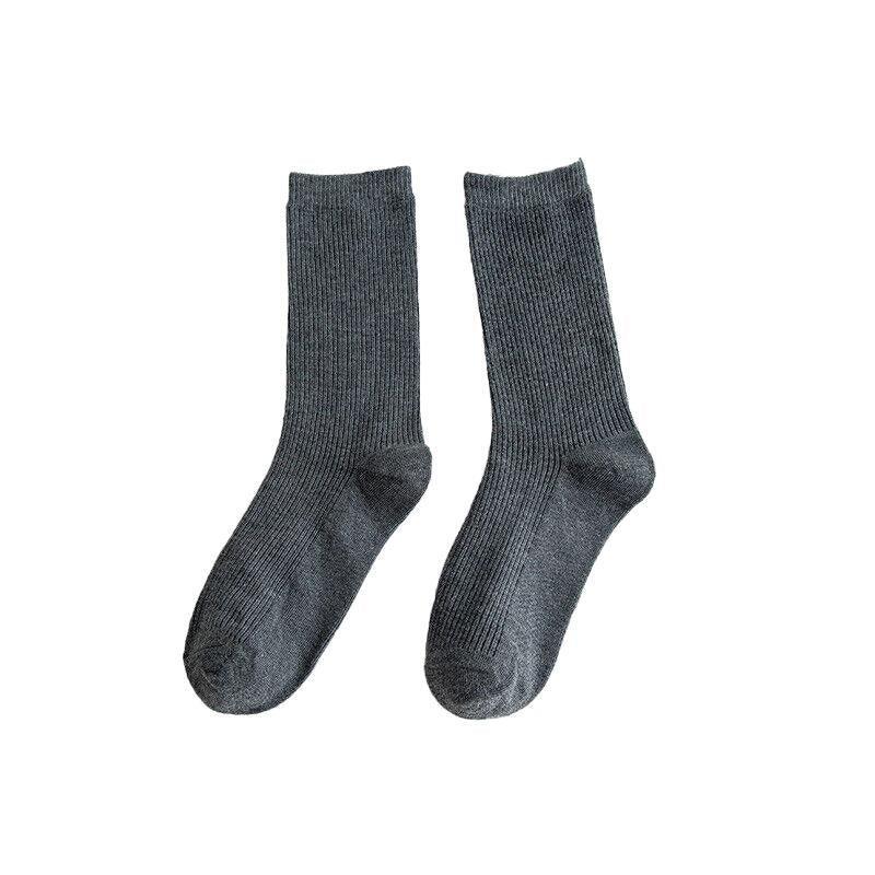 Olid Pure Colour Formal Socks Cotton Fashion Casual Breathable Crew Socks - Grey 1 Pair