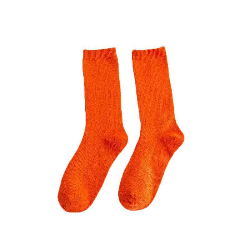 Olid Pure Colour Formal Socks Cotton Fashion Casual Breathable Crew Socks - Rose Red 4 Pairs