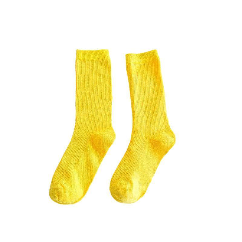 Olid Pure Colour Formal Socks Cotton Fashion Casual Breathable Crew Socks - Rose Red 4 Pairs