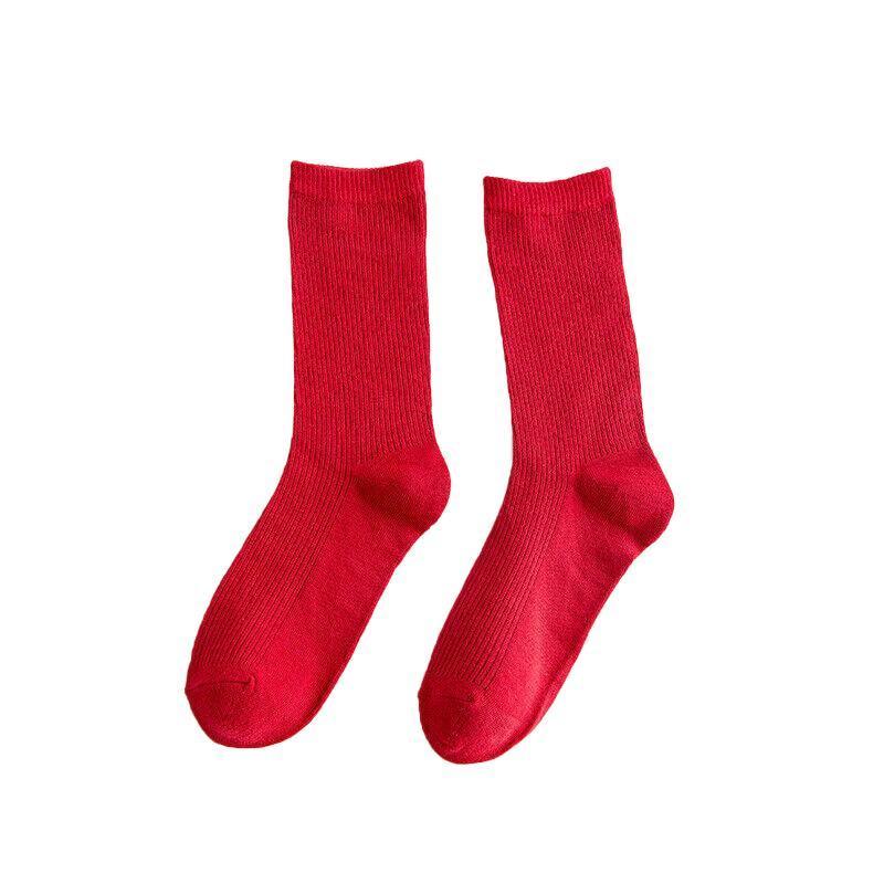 Olid Pure Colour Formal Socks Cotton Fashion Casual Breathable Crew Socks - Blue 1 Pair