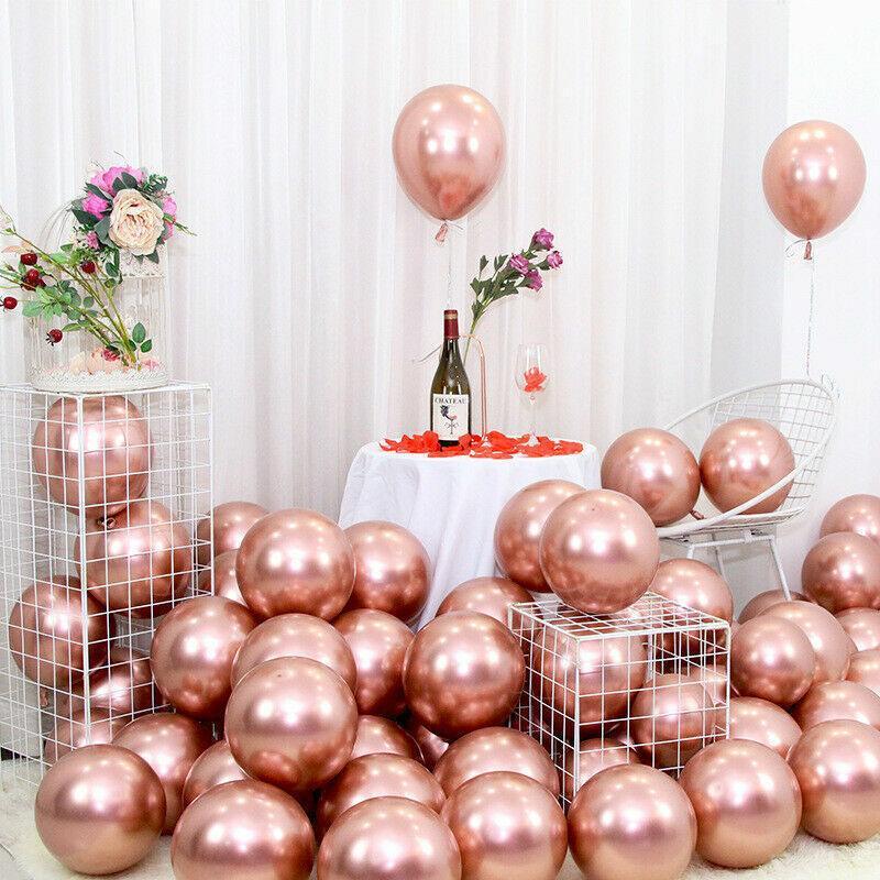 Metallic Latex Balloons 12 Inch Chrome Party Balloons for Birthday Wedding Decoration - Purple 50PCS